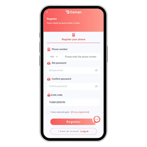 HappyAce Gaming Registration Step 1