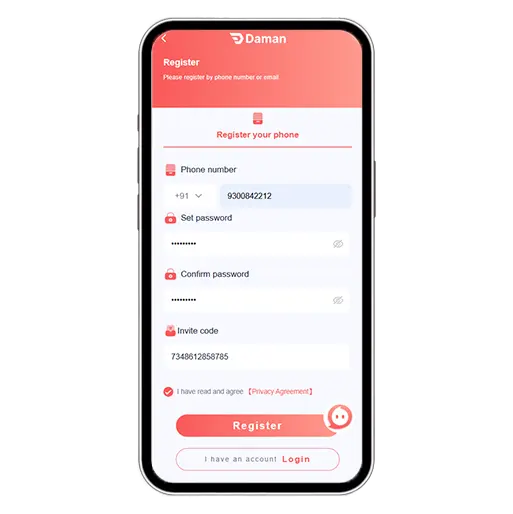 HappyAce Gaming Registration Step 2